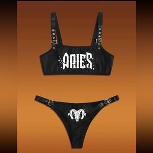 Aries Zodiac Punk Goth Lingerie Bra Panties